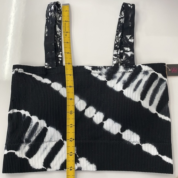 NWT • Black/White Tie Dye Tube Top with Straps - Picture 11 of 11
